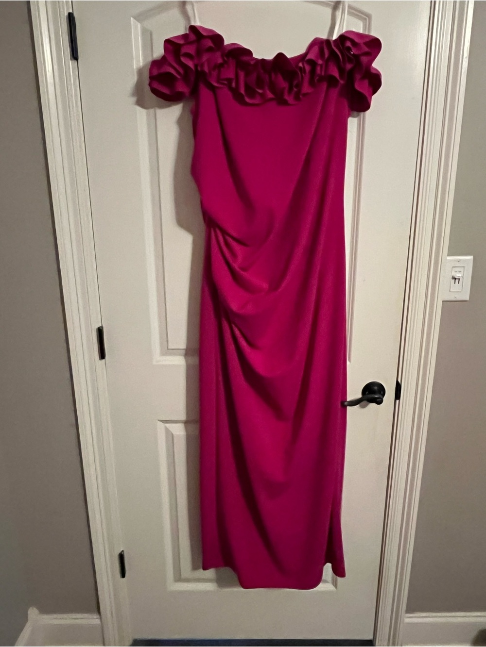 Xscape Vibrant Fuchsia Ruffle Dress